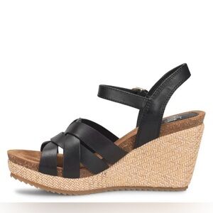Black Wedge Sandals
